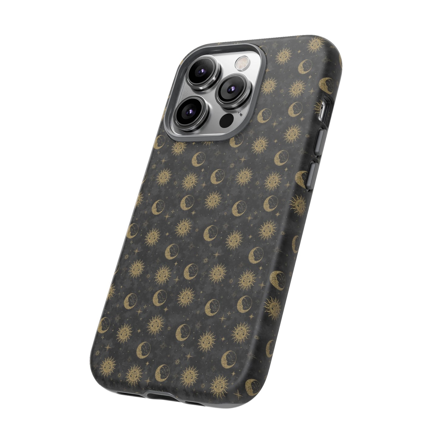 Apple I-Phone 14 (Series)-Tough Case-Phone Case: The Sun, The Moon, And The Stars [Gold Suns, Smiling Moons]