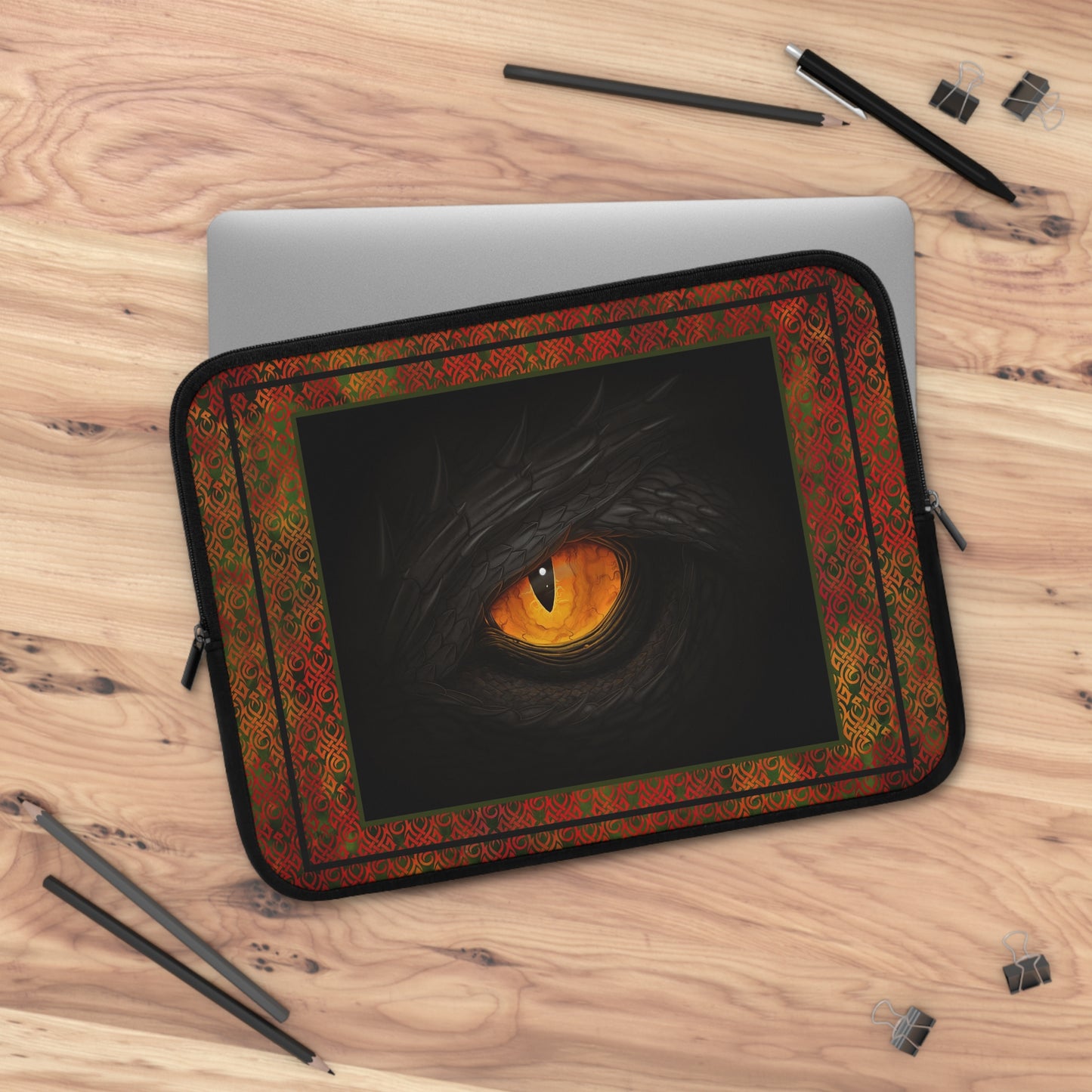 Laptop Sleeve  (Sizes:  13", 15", 17") [Fire Red; Black Eye W/Orange] - From In the Beginning Fabrics.