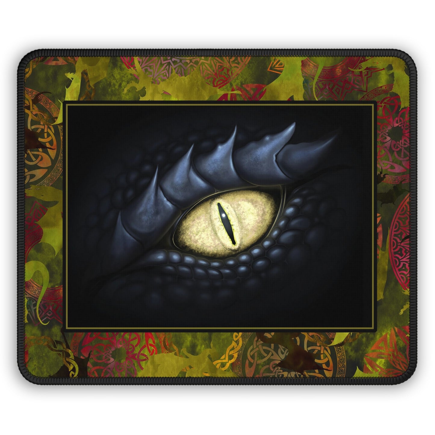 Mouse Pad-Gaming;  9x7 - "Dragons" [Dark Green Tonal]