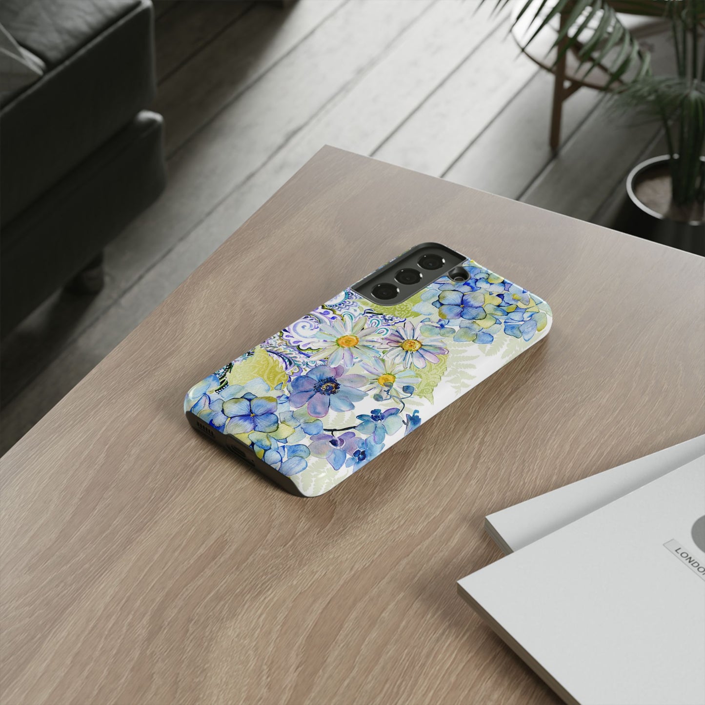 Samsung Galaxy S22 - Tough Case-Phone Case:  Haven [Blue Border]