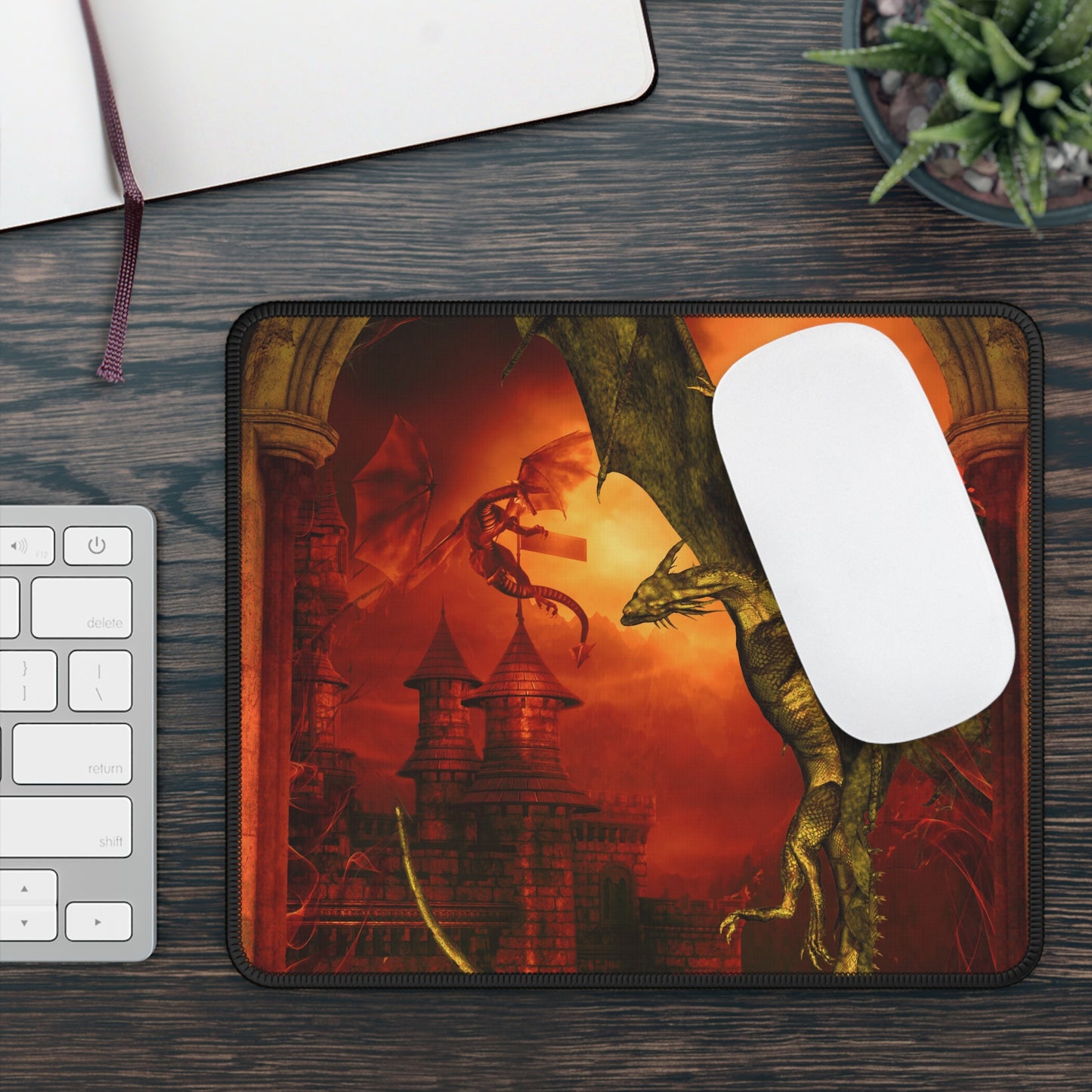 Mouse Pad-Gaming;  9x7:  Dragon [Red Fury Panel Panel]