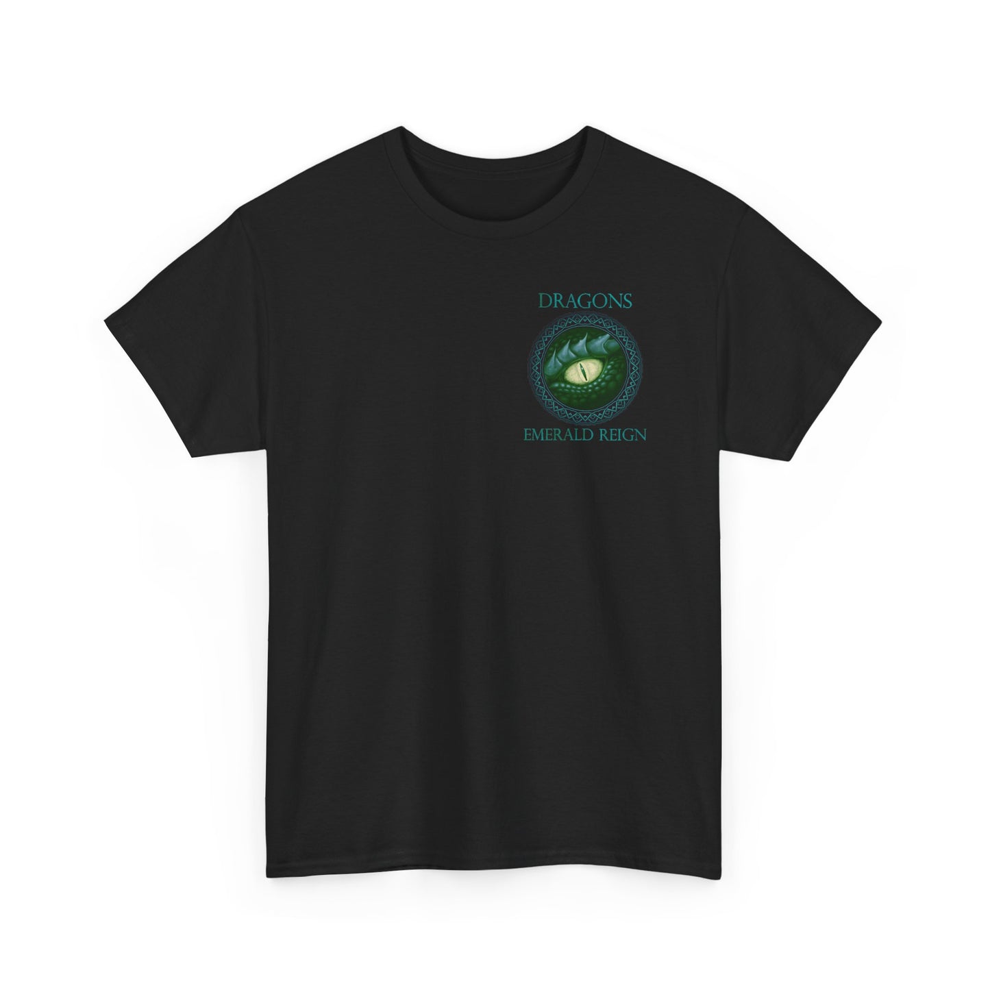 Unisex Heavy Cotton Tee:  Emerald Dragons [Dragon Eye]