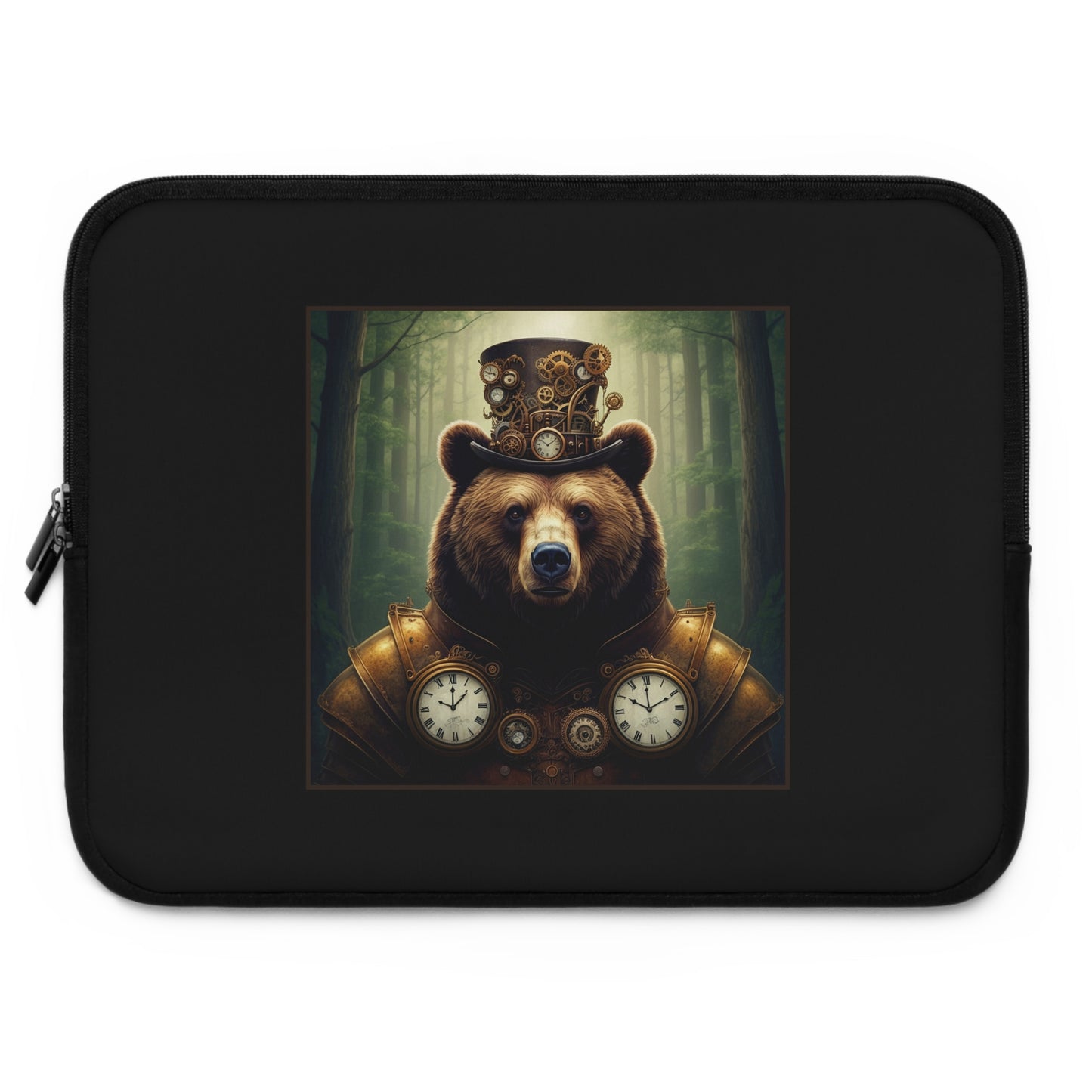 Laptop Sleeve (Sizes: 13", 15", 17"):  Steampunk Menagerie [Bear]