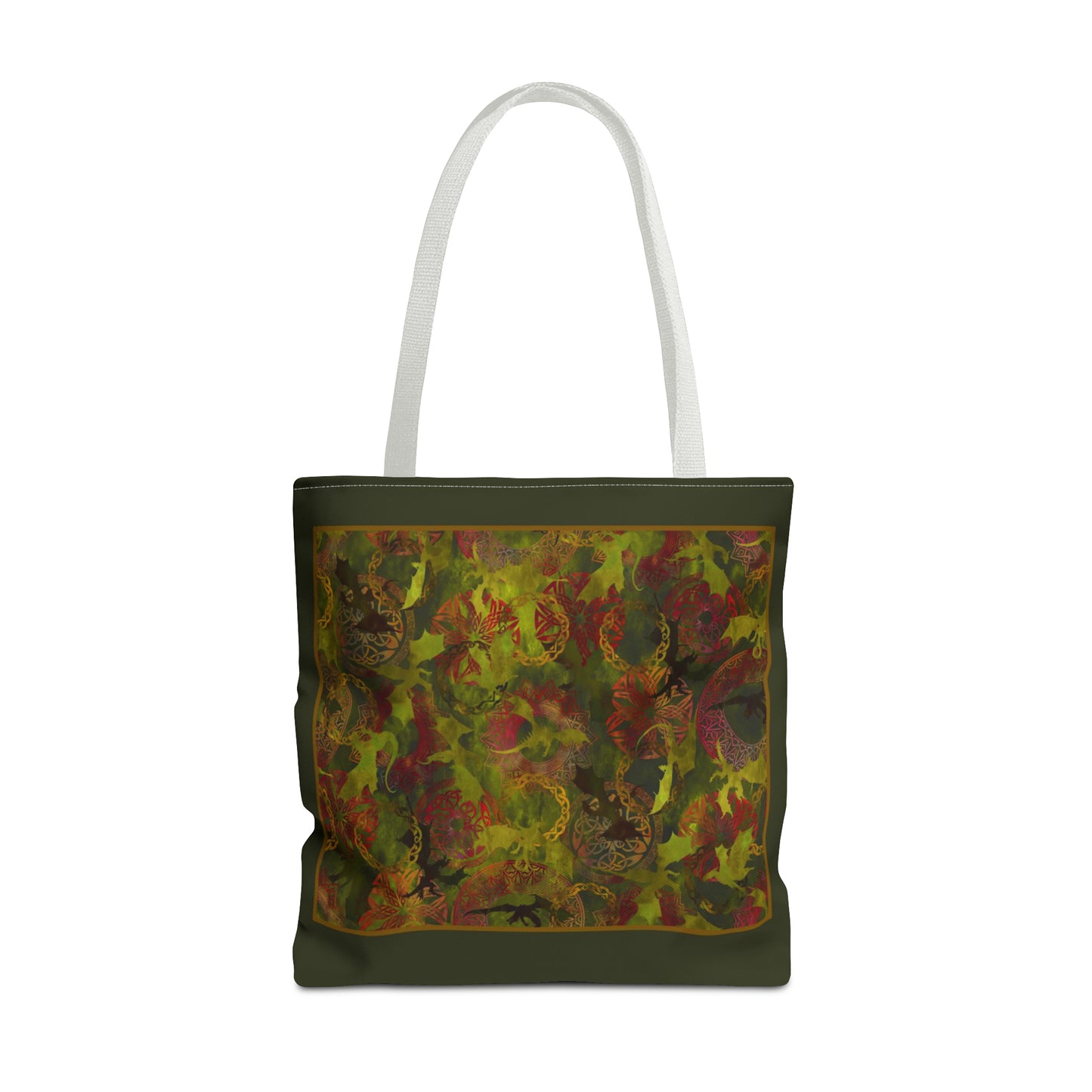 Tote Bag:  large-18x18;  "Dragons" [Green Panel]