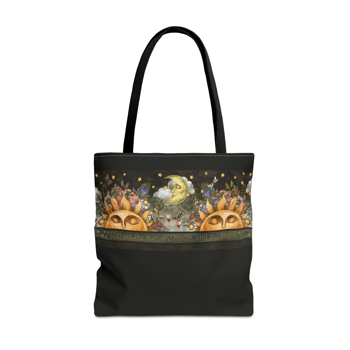 Tote Bag:  large-18x18;  "The Sun, The Moon, and the Stars" [Border]