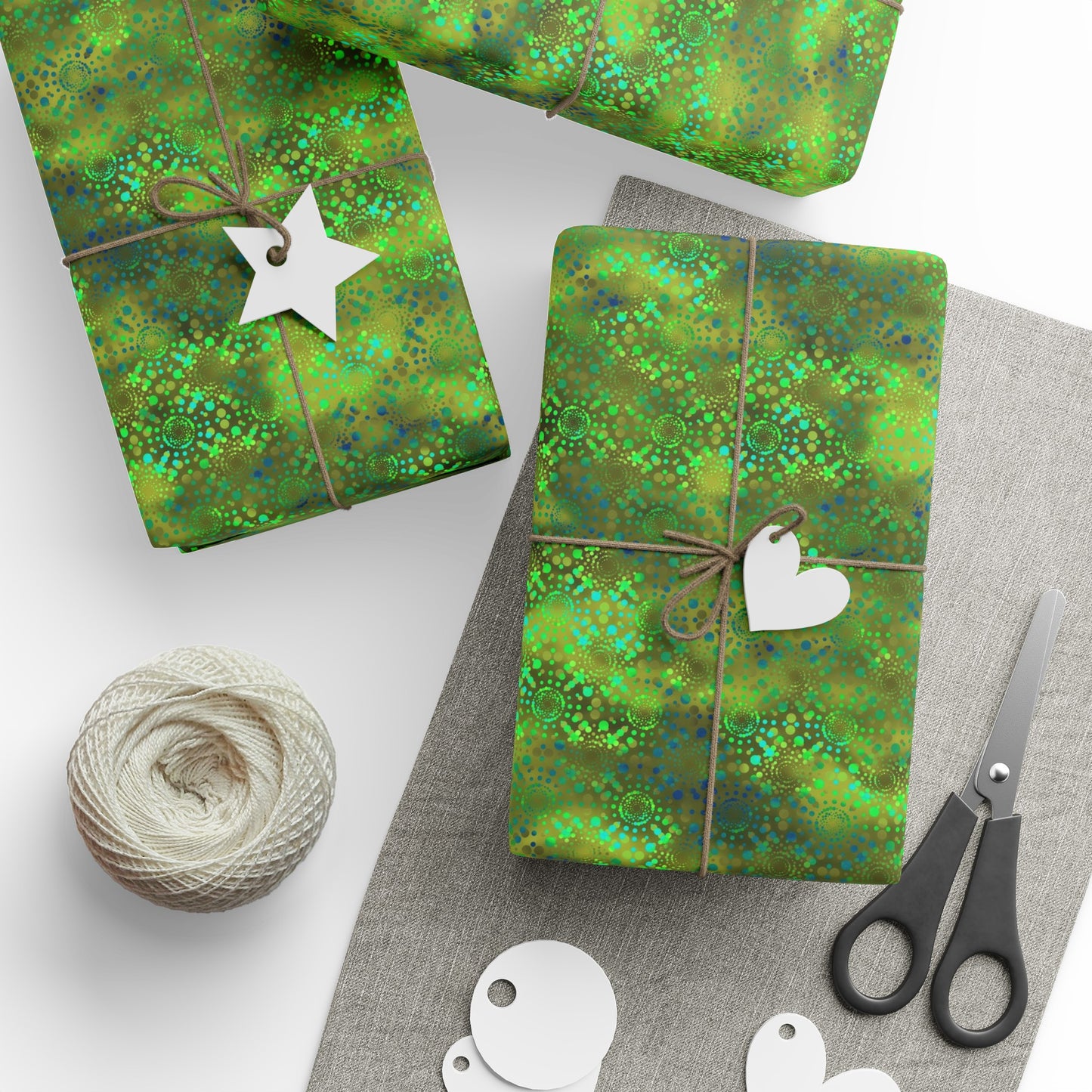 Wrapping Paper:  Dreamscapes [Green Kaleidoscopes]