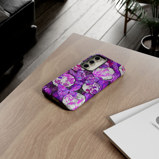 Samsung Galaxy S23 - Tough Phone Case: Dreamscapes [Bright Purple Butterflies]