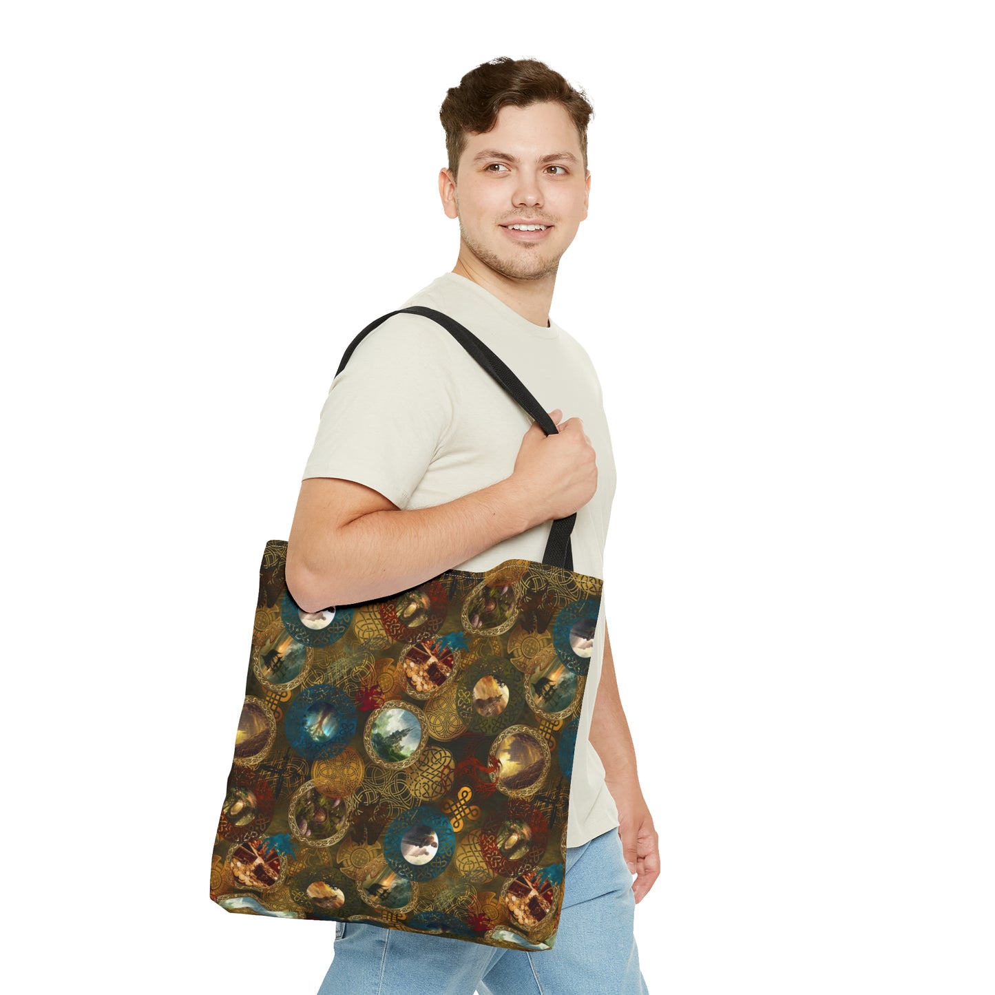 Tote Bag:  large-18x18;  "Legendary Journeys" [Circles Panel]