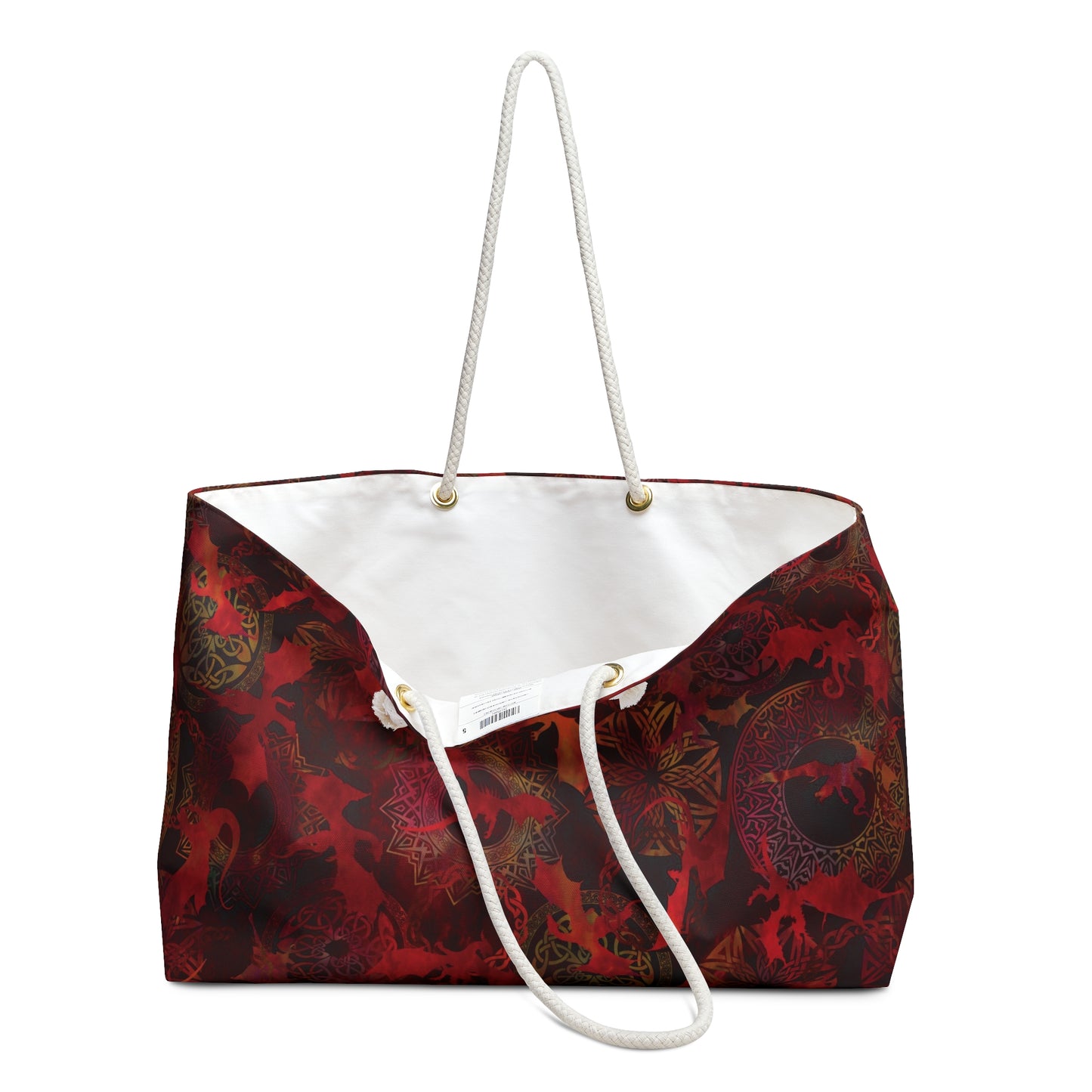 Weekender Tote Bag (Large):  Dragons [Red Panel]