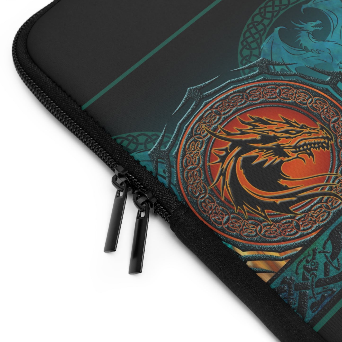 Laptop Sleeve  (Multiple Sizes): Emerald Dragons [Dragon Border]