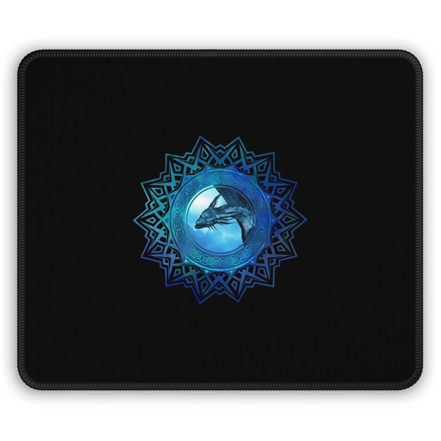 Orca Mandala Gaming Mouse Pad — Blue Whale Ocean Desk Mat