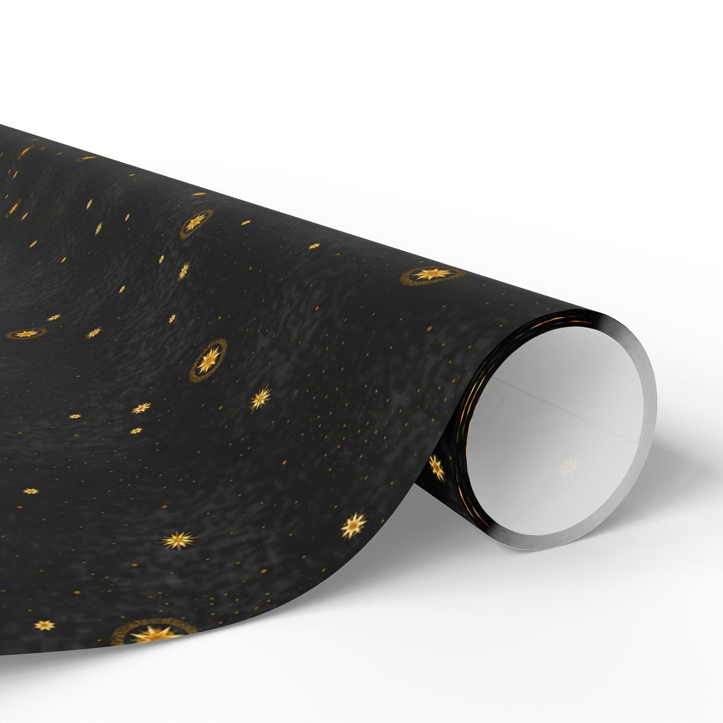 Wrapping Paper:  Celestial [Black Space-Gold Stars]