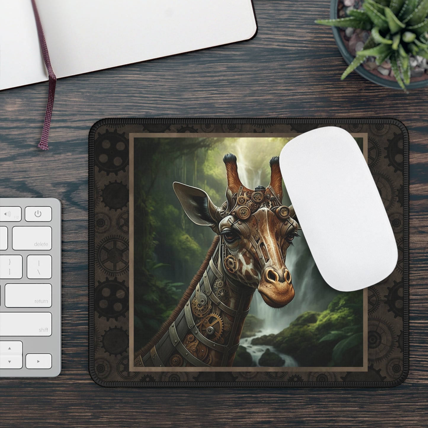 Mouse Pad-Gaming;  9x7:  Steampunk Menagerie [Giraffe]