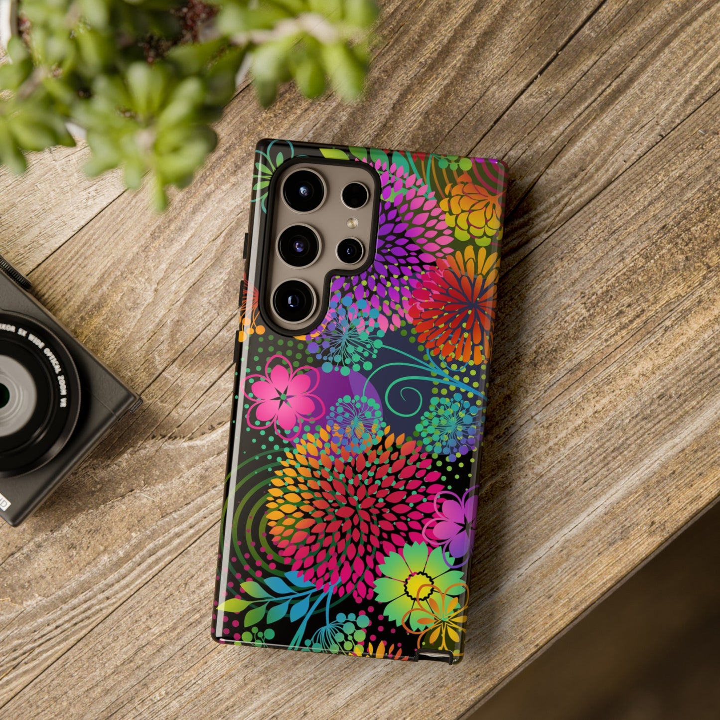 Samsung Galaxy Series Tough Case-Phone Case:  Unusual Garden [Flower Border]
