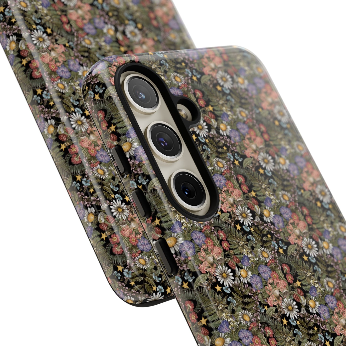 Samsung Galaxy Series Tough Case-Phone Case:  The Sun, The Moon, And The Stars [Celestial Flowers]