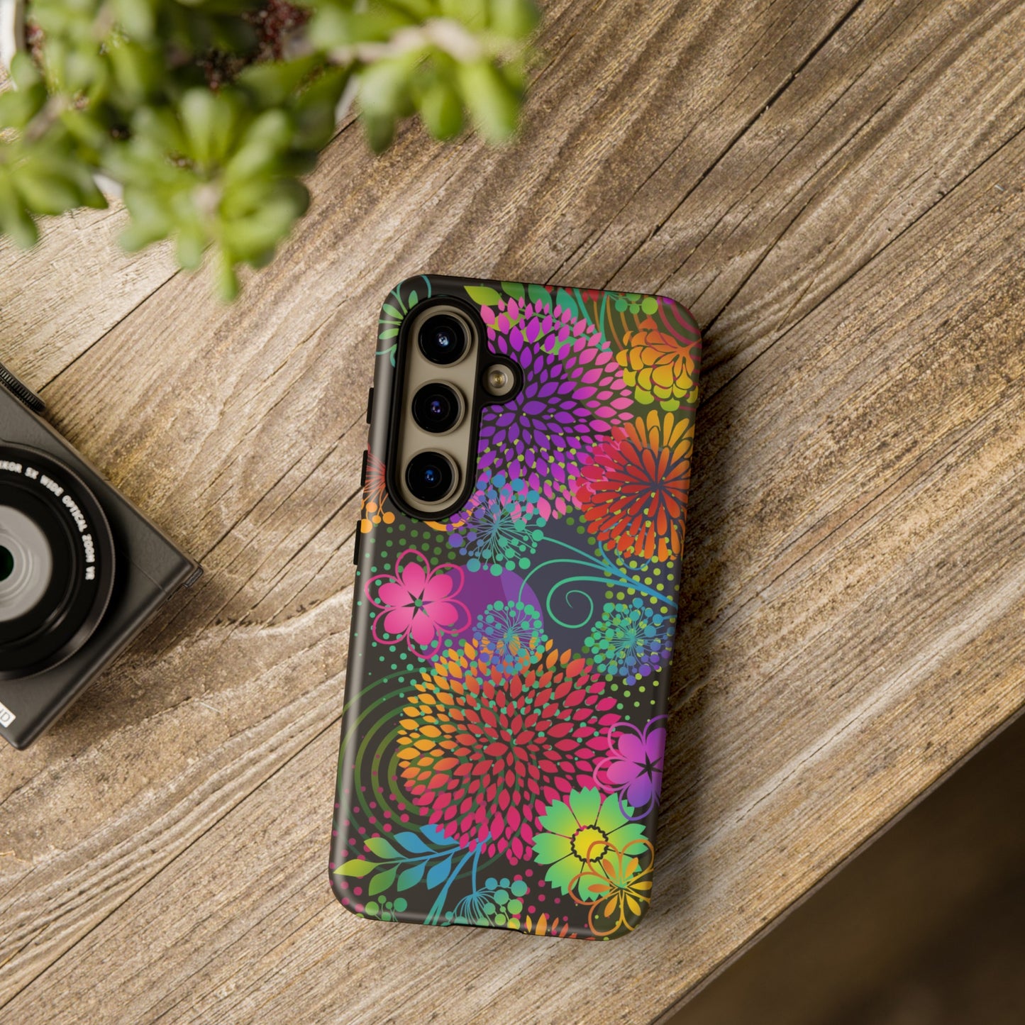 Samsung Galaxy Series Tough Case-Phone Case:  Unusual Garden [Flower Border]