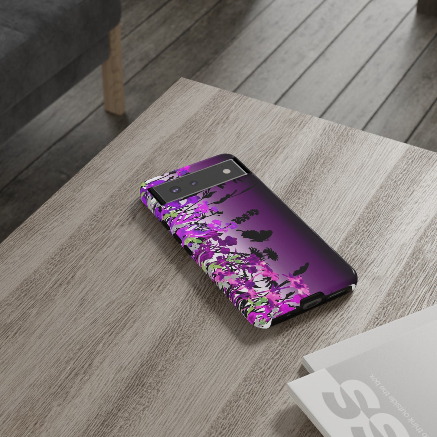 Android Google Pixel (Series) Tough Case-Phone Case:  Dreamscapes [Dark Purple Border]