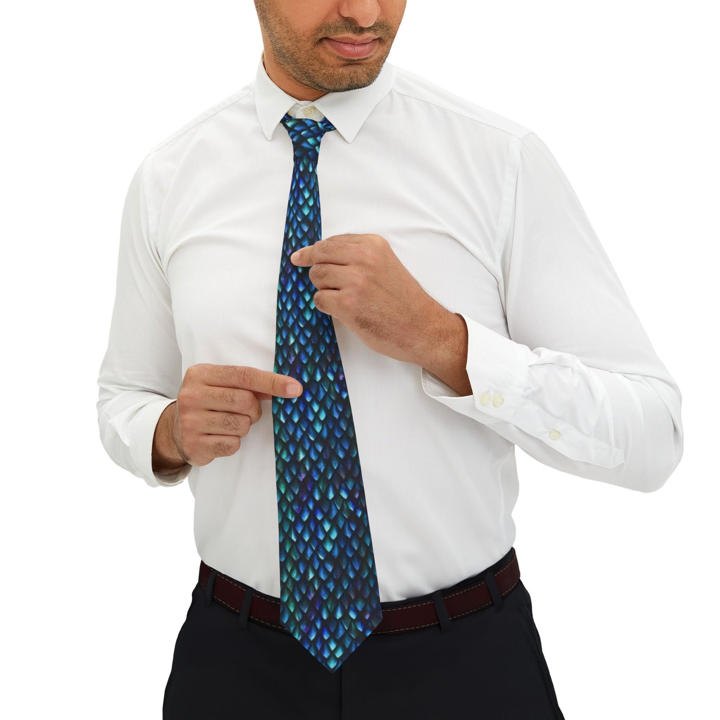Men's Necktie:  "Dragons" Luminescence Scales