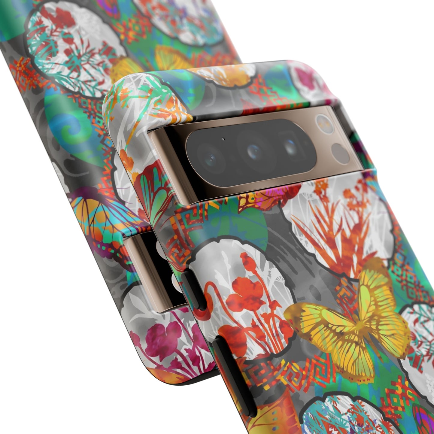 Android Google Pixel (Series) Tough Case-Phone Case:  Dreamscapes [Green Butterflies]
