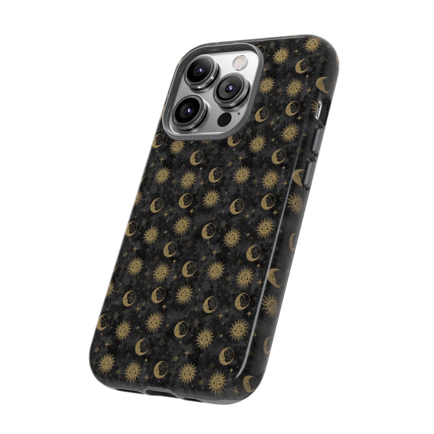 Apple I-Phone 14 (Series)-Tough Case-Phone Case: The Sun, The Moon, And The Stars [Gold Suns, Smiling Moons]