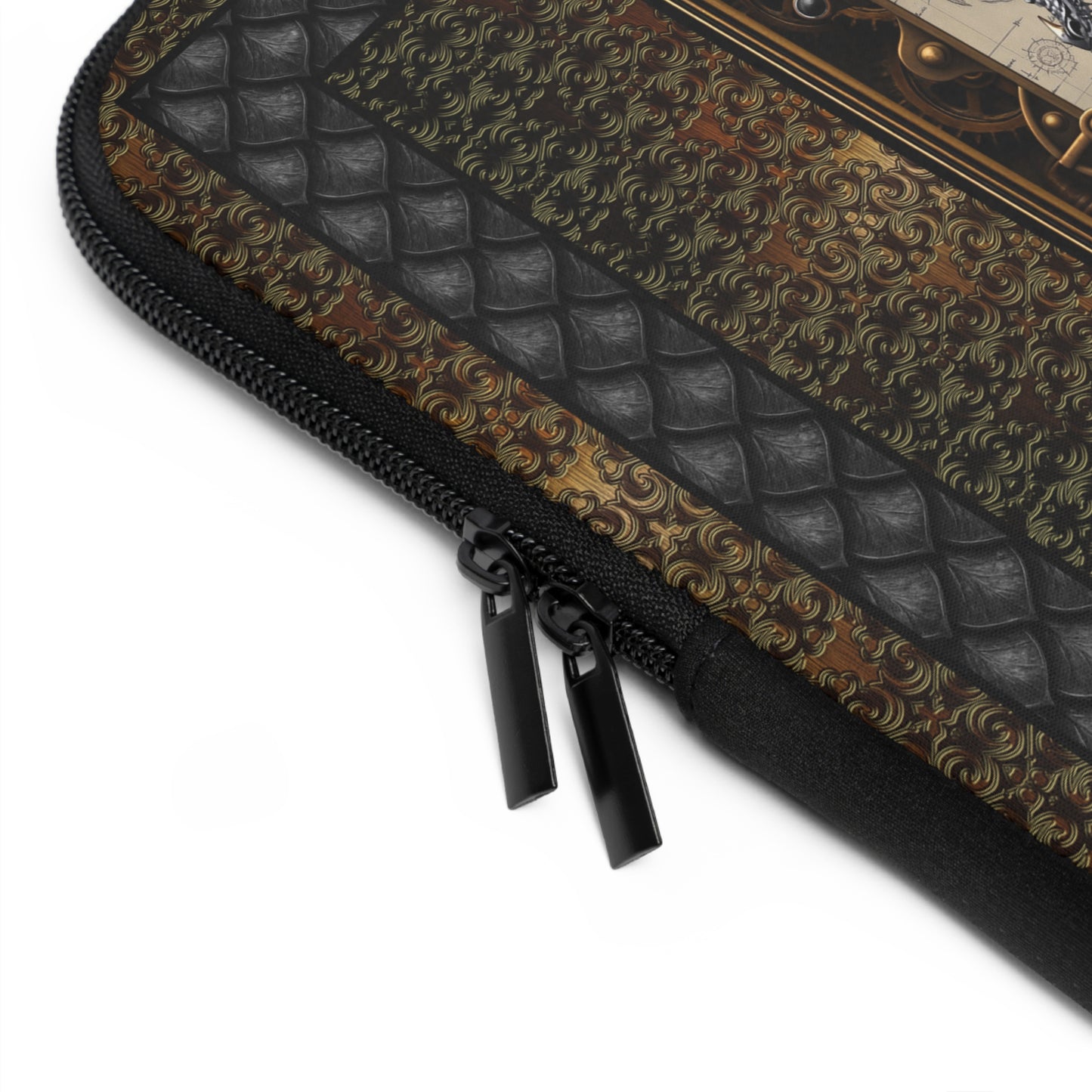Laptop Sleeve (Sizes:  13", 15", 17"):  Steampunk Dragons [Dragon Clock Wings]
