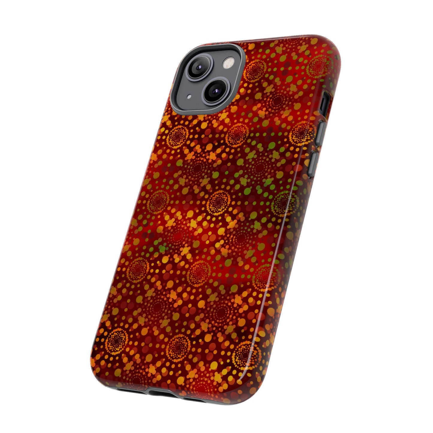 Apple I-Phone 14 (Series)-Tough Case-Phone Case:  Dreamscapes [Red Kaleidoscopes]