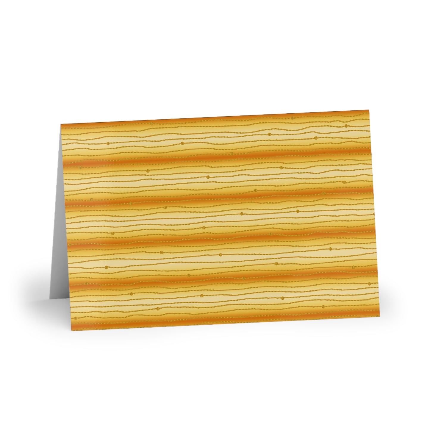 NOTE CARDS: CELSTIAL [STRIPES:  Orange/Gold]