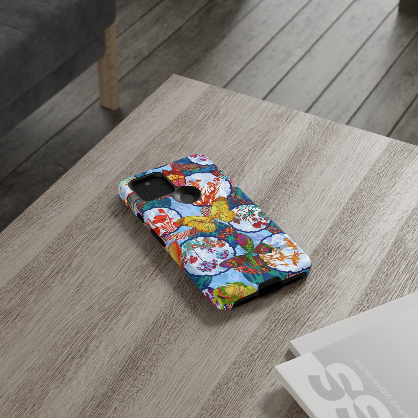 Android Google Pixel (Series) Tough Case-Phone Case:  Dreamscapes [Light Blue Butterflies]