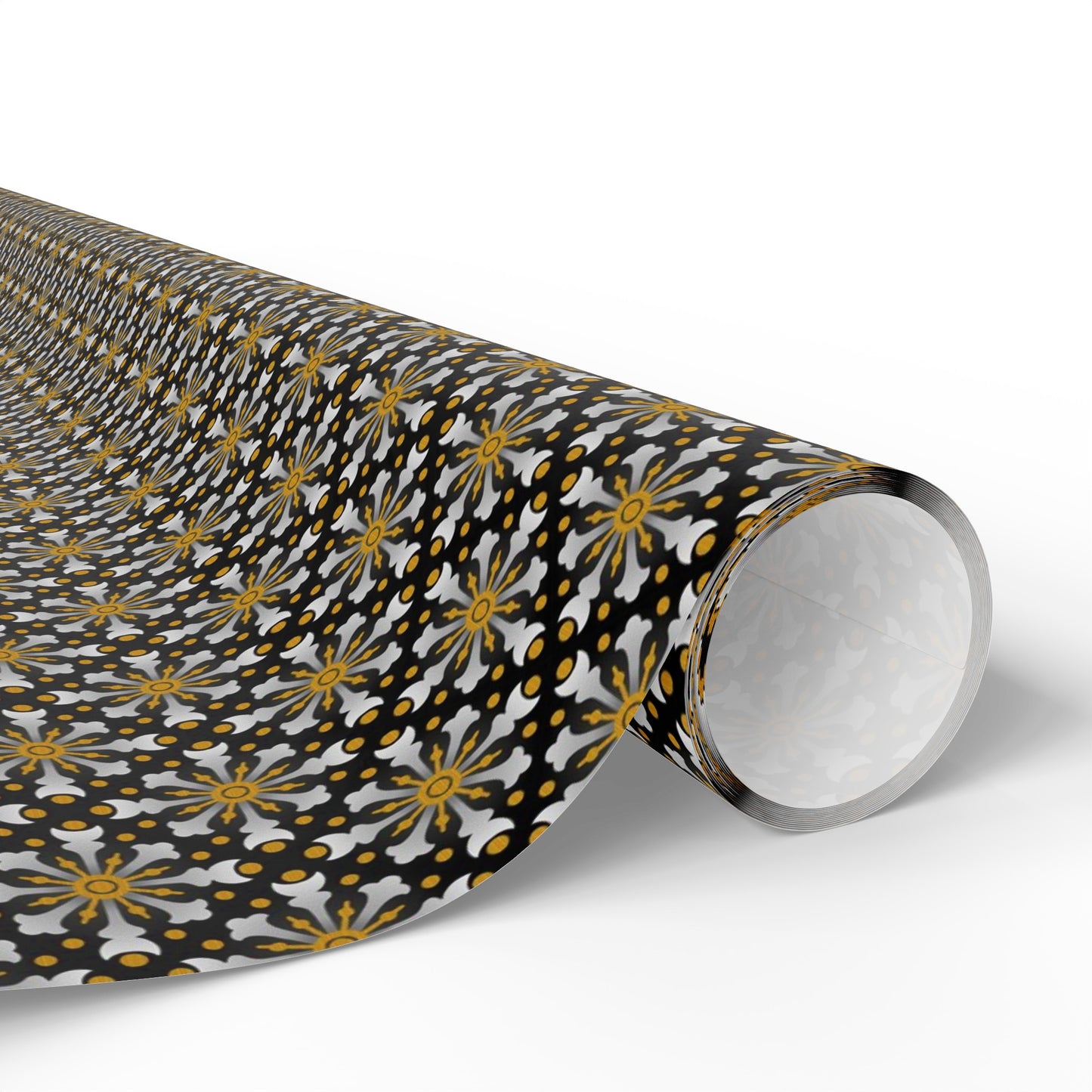 Wrapping Paper:  Celestial [Black/Gold Starbursts]