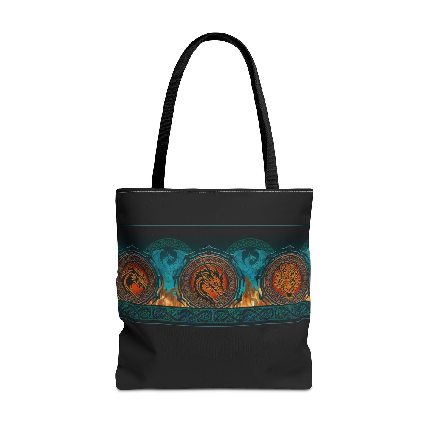 Tote Bag: Large-18x18; Emerald Dragons [Dragon Border]
