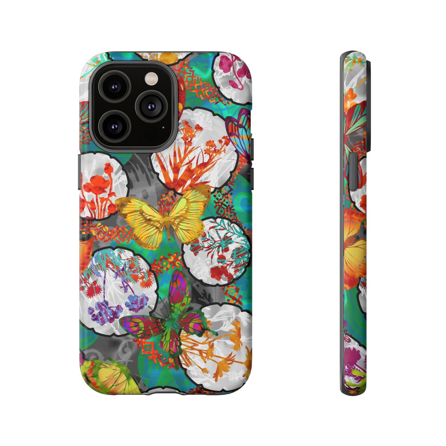 Apple I-Phone 14 (Series)-Tough Case-Phone Case:  Dreamscapes [Teal Butterflies]