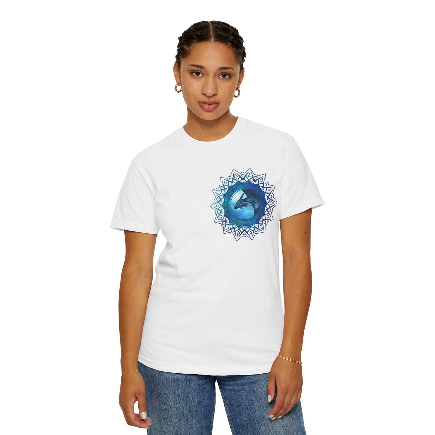 Unisex Heavy Cotton Tee:  "Dragons" [Blue Fury]