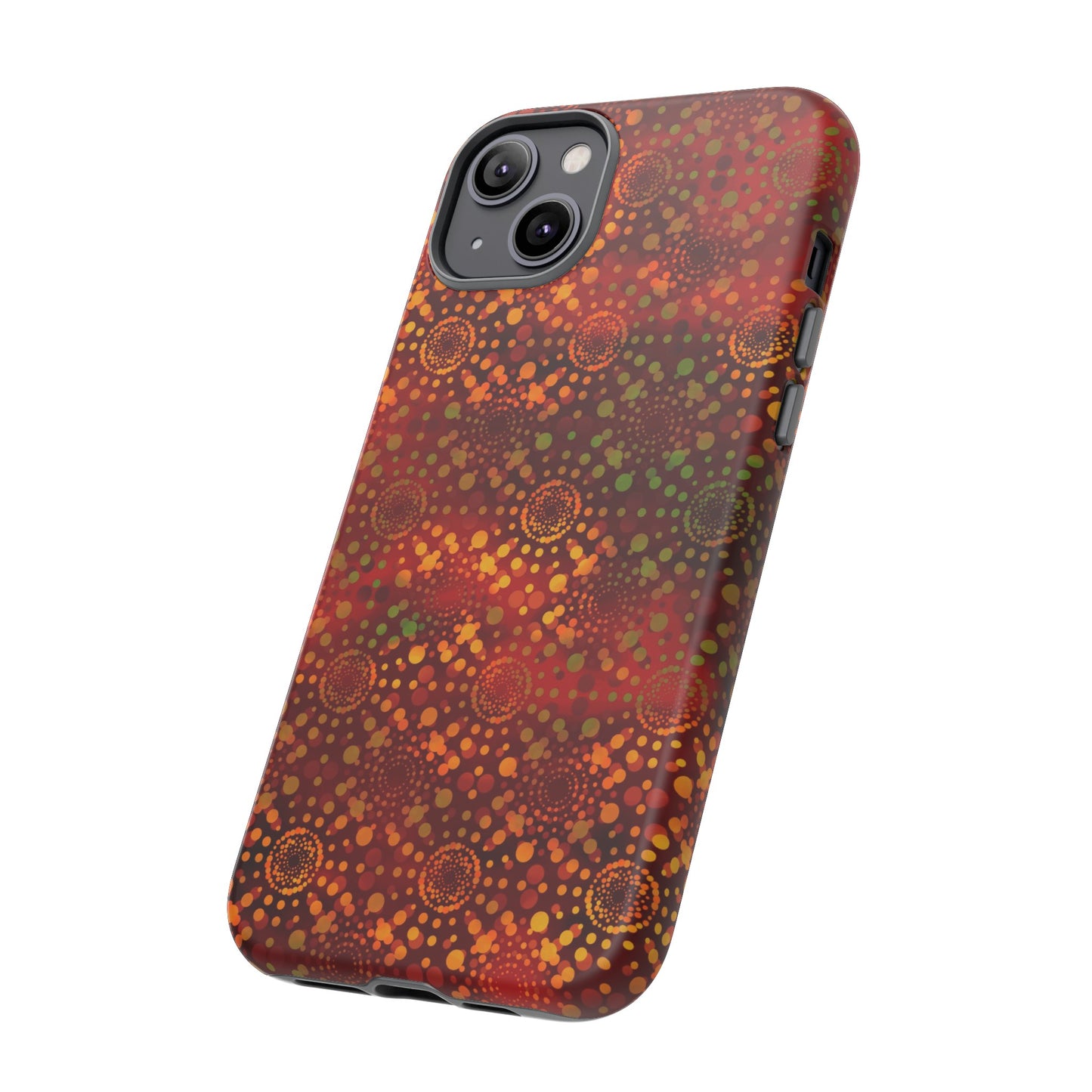 Apple I-Phone 14 (Series)-Tough Case-Phone Case:  Dreamscapes [Red Kaleidoscopes]