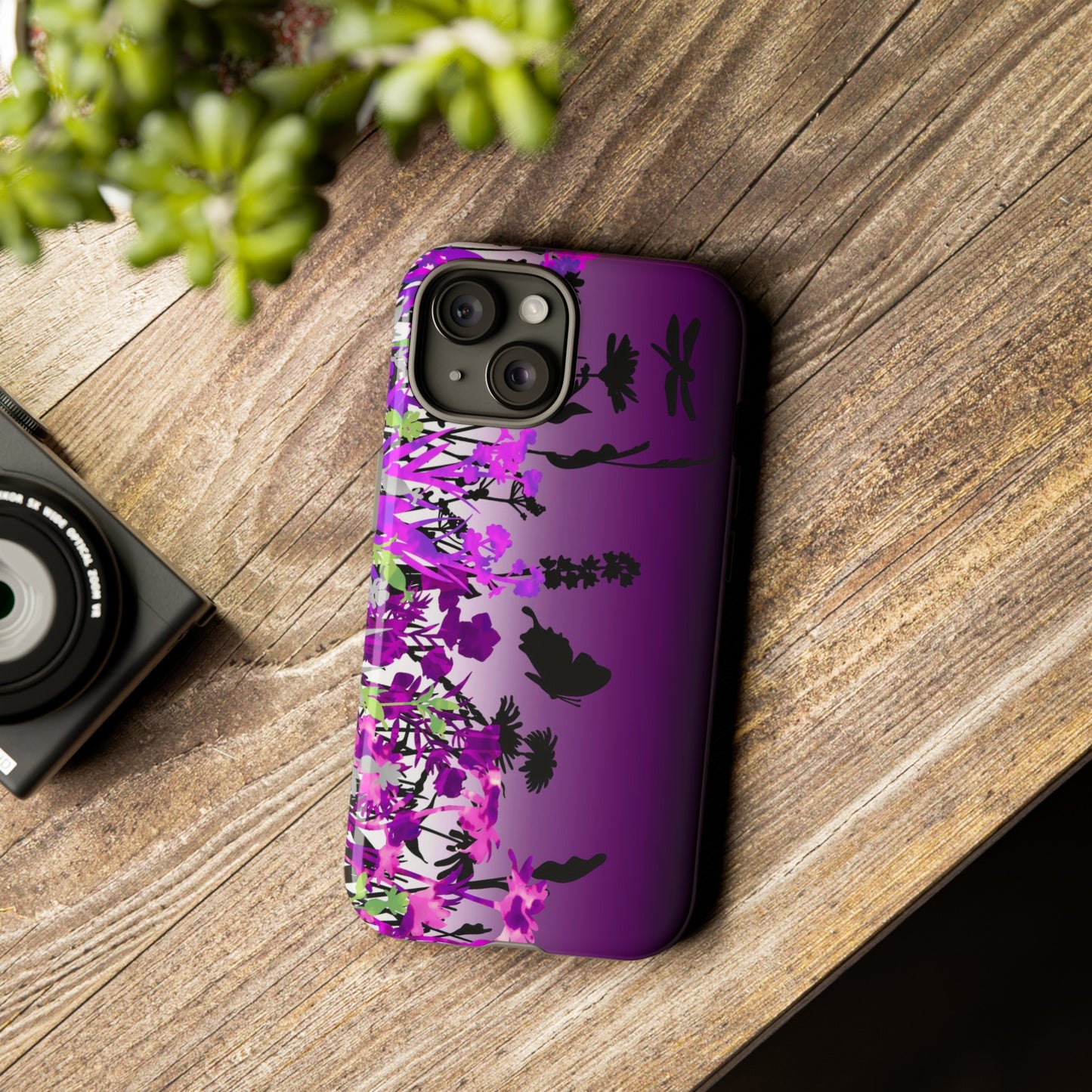 Apple I-Phone 15 (Series)-Tough Case-Phone Case:  Dreamscapes [Bright Purple Border]