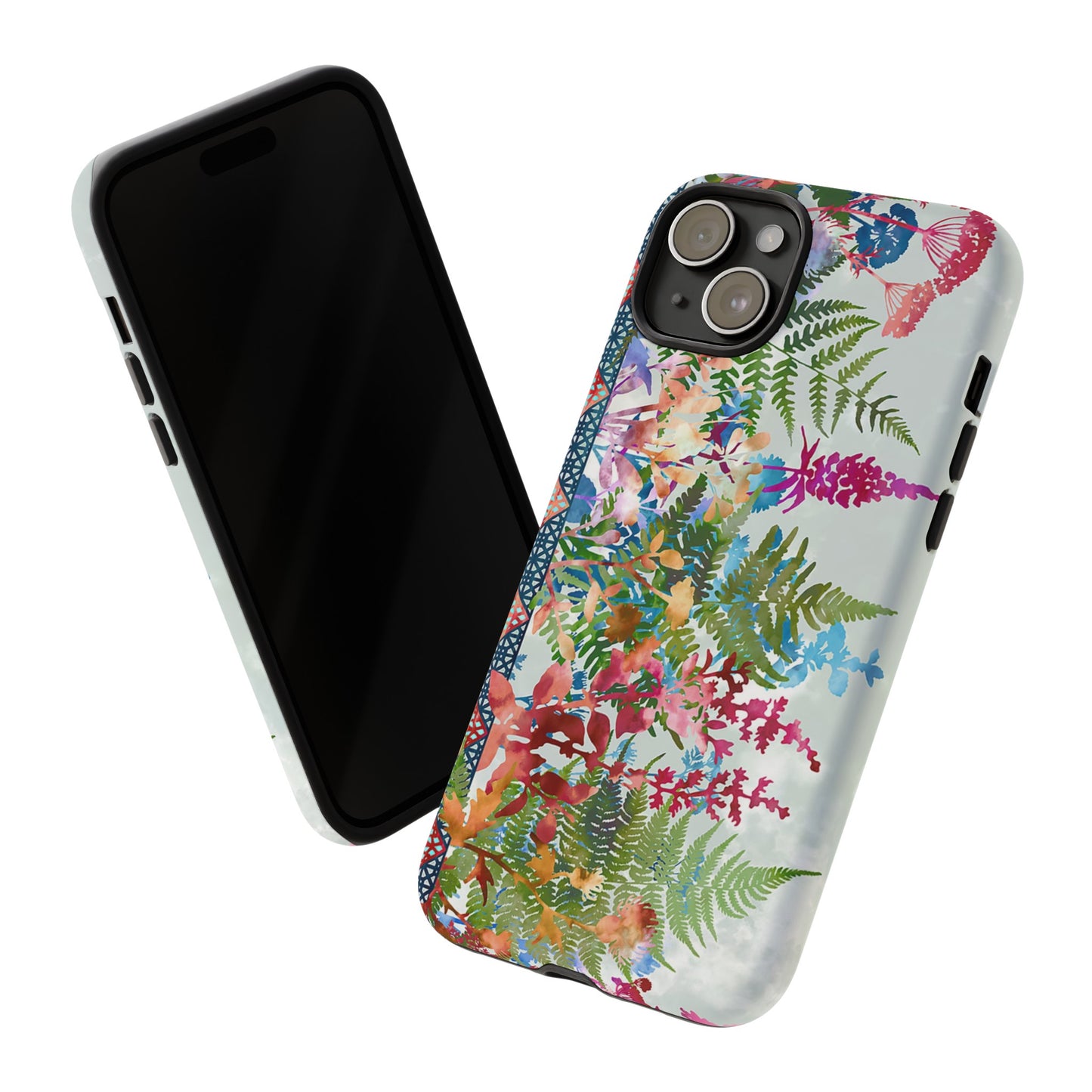 Apple I-Phone 15 (Series) Tough Case-Phone Case:  Haven [Lite Blue Border]