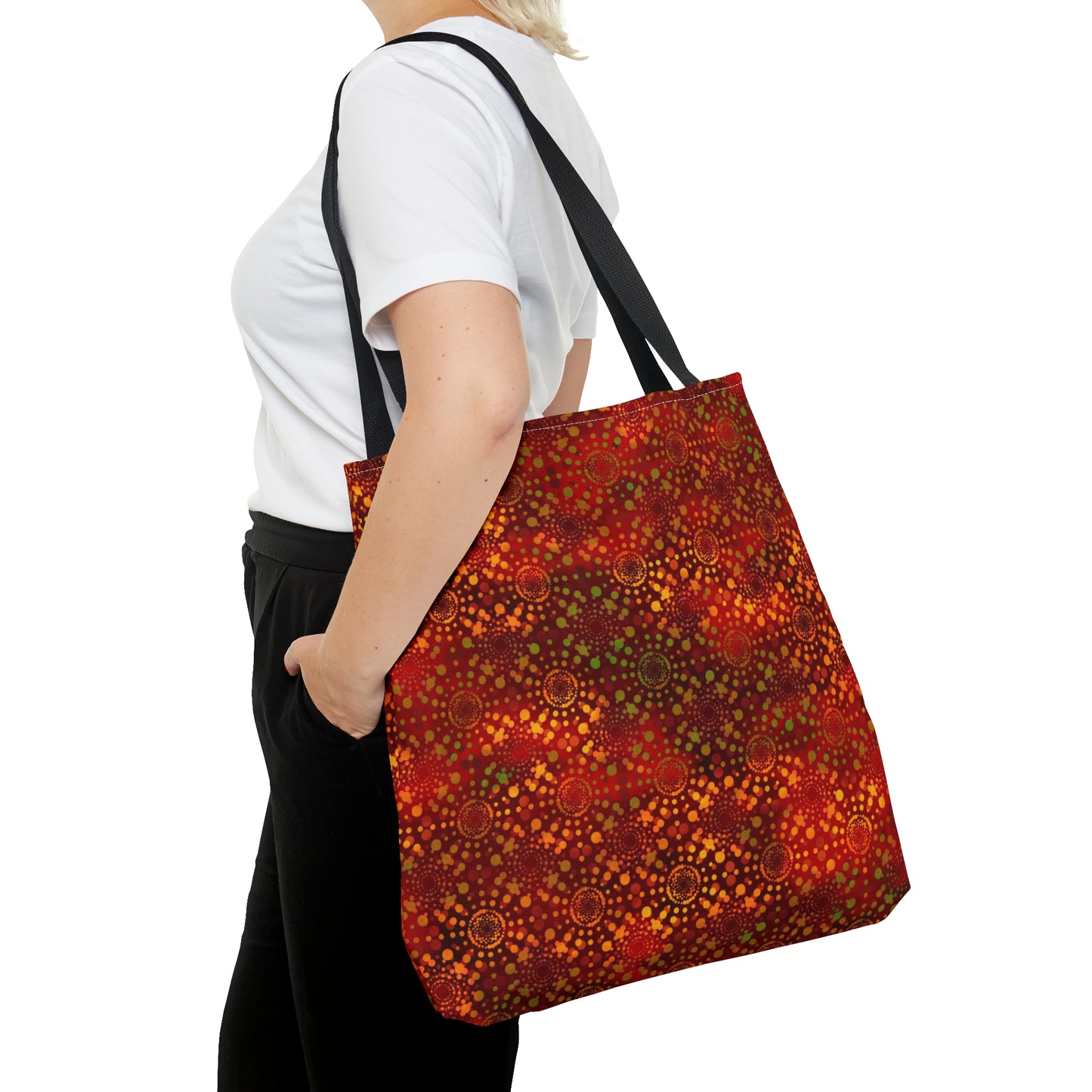 Tote Bag:  Large-18x18:   Dreamscapres Orange Kaleidoscopte: