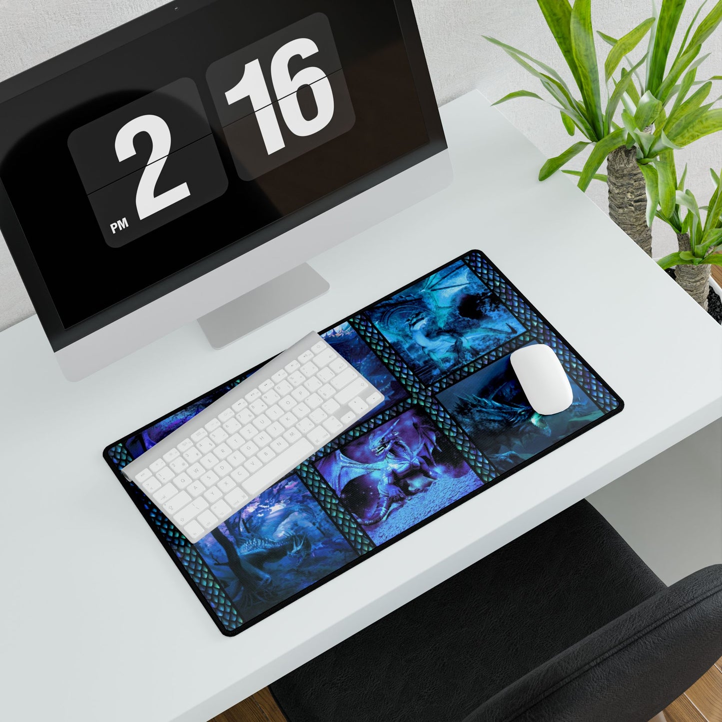 Desk Mat (23x13):  Blue Dragons