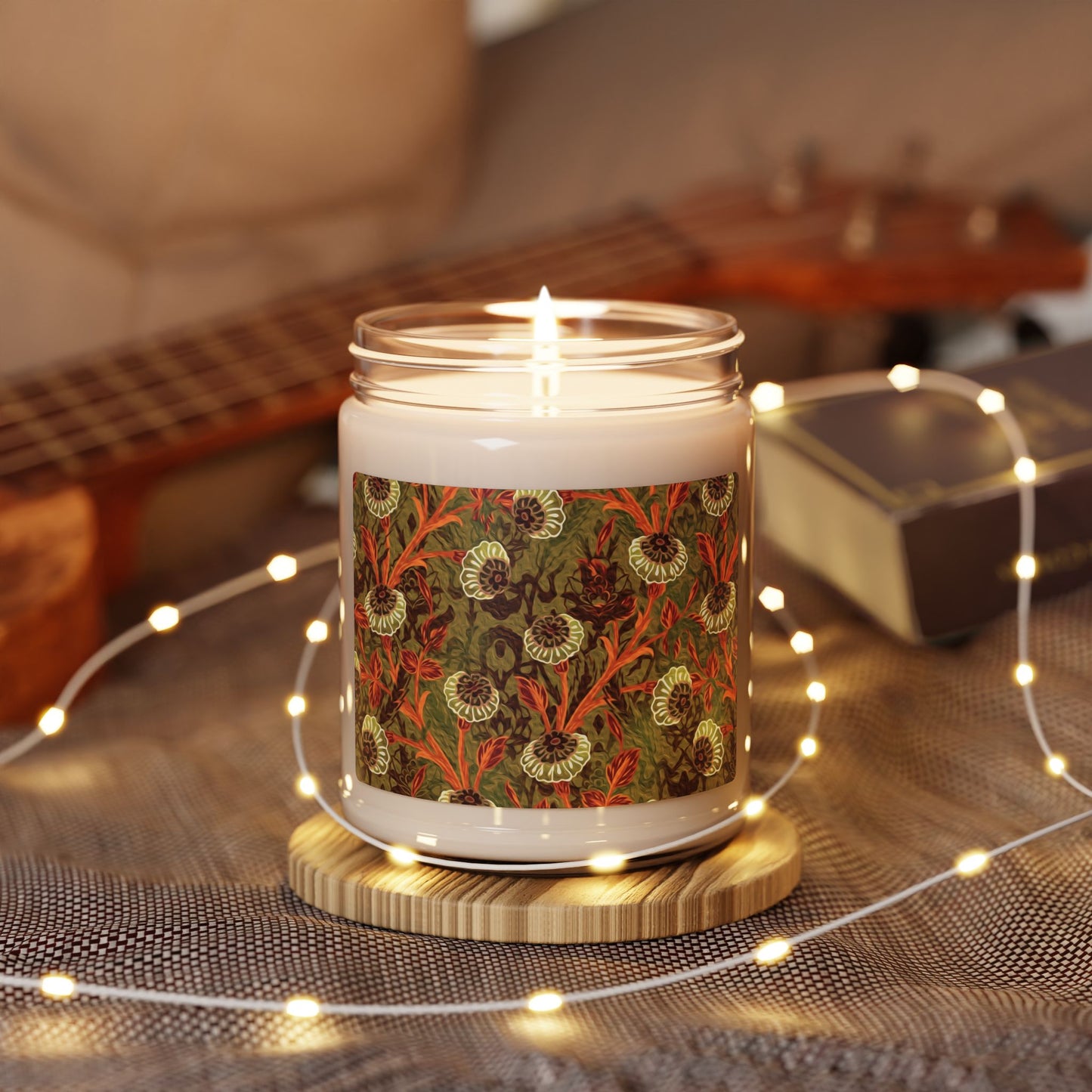 Scented Soy Candle:  Pastiche [Orange/Brown Dandelions]