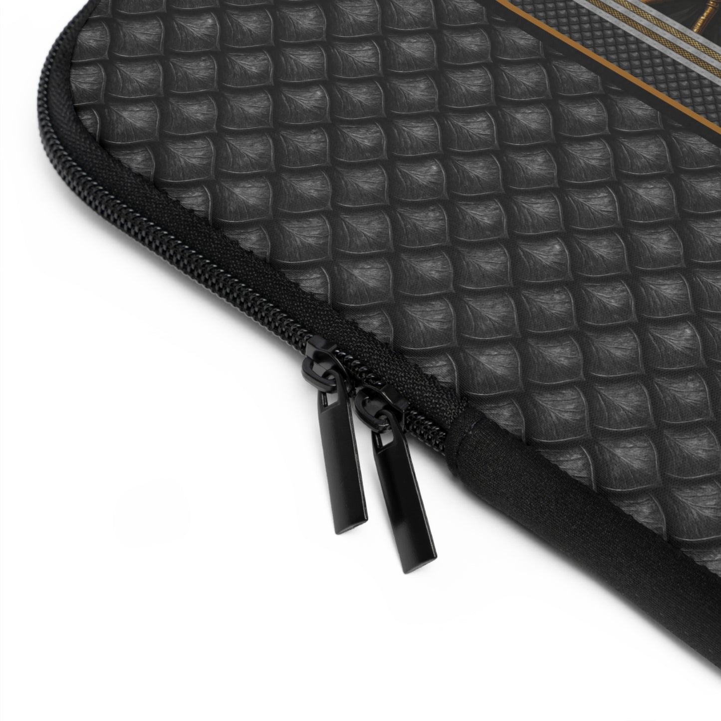 Laptop Sleeve (Sizes:  13", 15", 17"):  Steampunk Dragons [Dragon Panel - Black Scales]