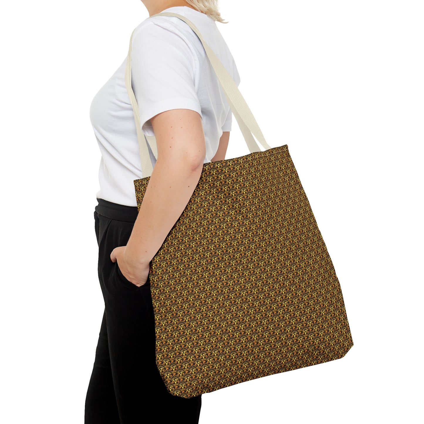 Tote Bag: Large:  ($24.23) Celestial [Black/Gold-Scallops]
