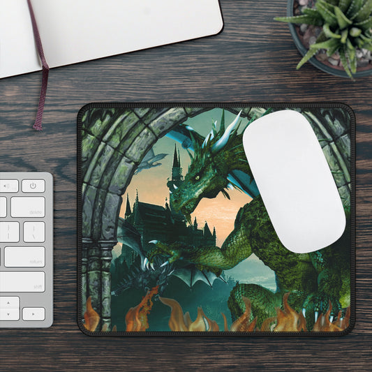 Mouse Pad-Gaming;  9x7:  Emerald Dragon [Dagon Panel]