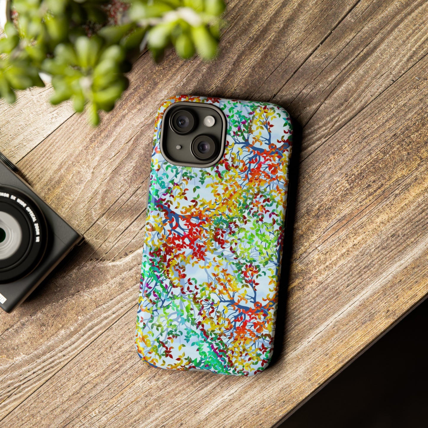 Apple I-Phone 15 (Series) Tough Case-Phone Case:  Dreamscapes [Light Fall Leaves]