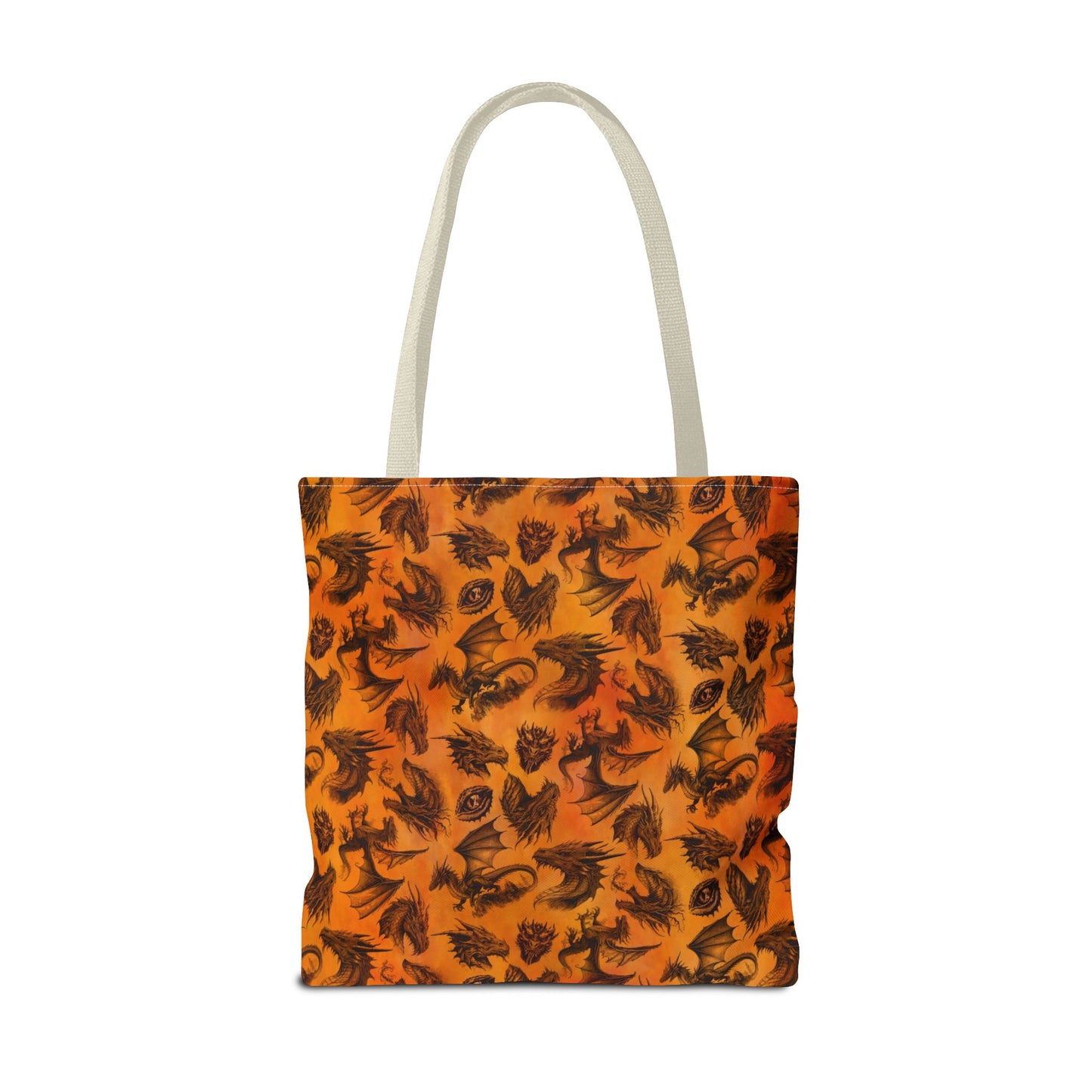 Tote Bag: Large-18x18; Emerald Dragon [Dragon Etching-Orange]