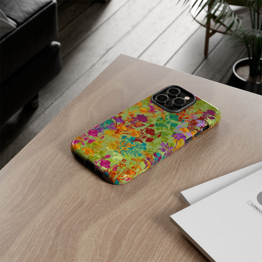 Apple I-Phone 14 (Series)-Tough Case-Phone Case:  Dreamscapes [Multi-Colored Flower-Yellow]