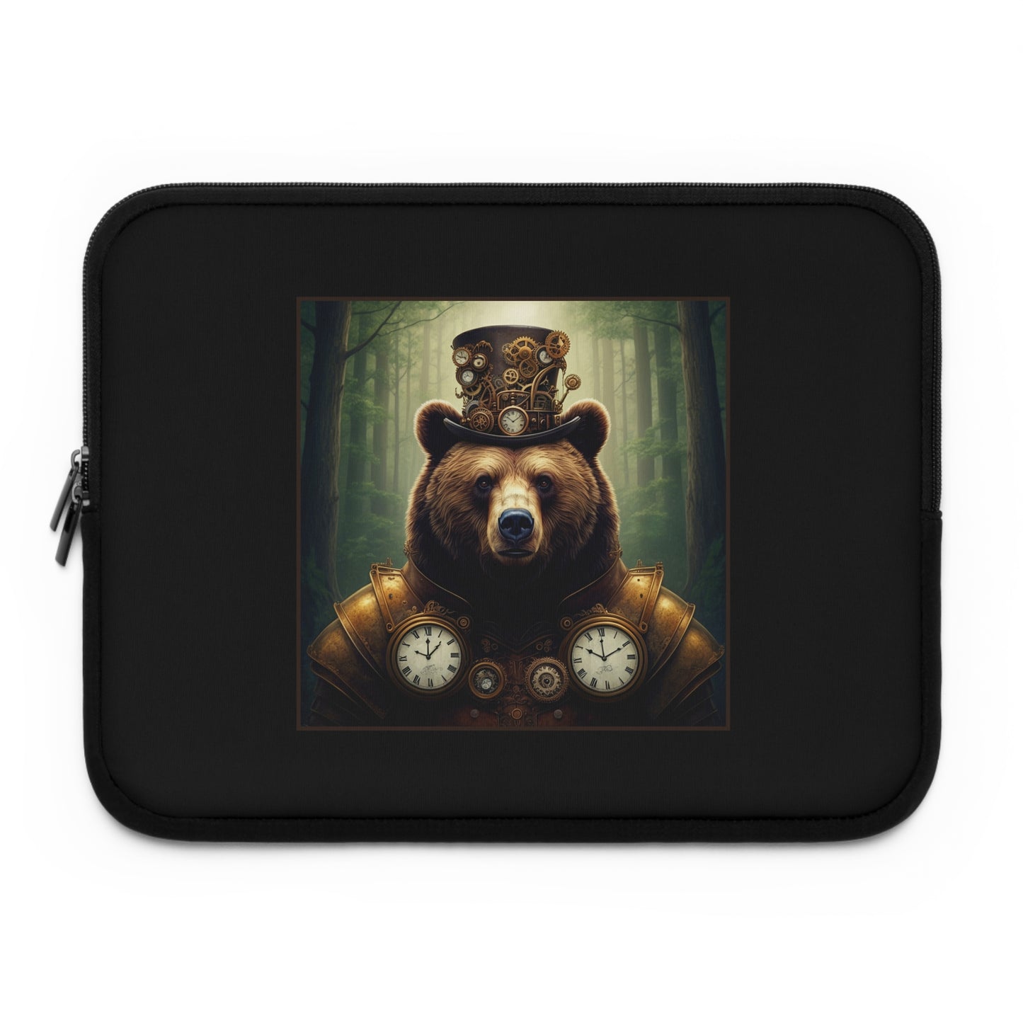 Laptop Sleeve (Sizes: 13", 15", 17"):  Steampunk Menagerie [Bear]