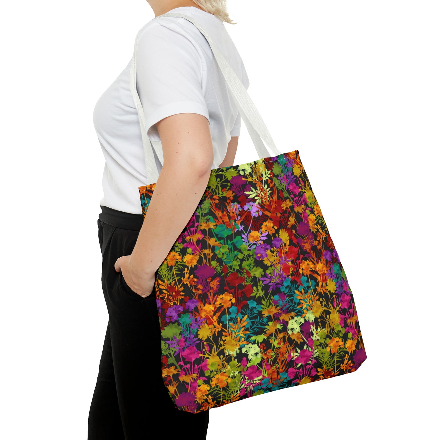 Tote Bag:  Large-18x18; Dreamscapes-Multi Color Flowers