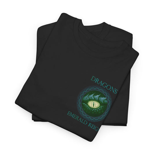 Cotton Tee-Shirt:  Emerald Dragons [Dragon Eye]