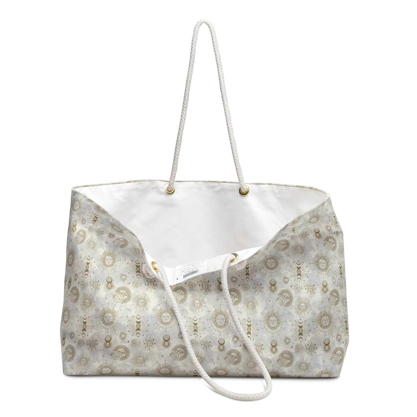 Weekender Tote Bag (Large):  The Sun, The Moon, And The Stars [Gold Sun/Moon-White Zodiac]