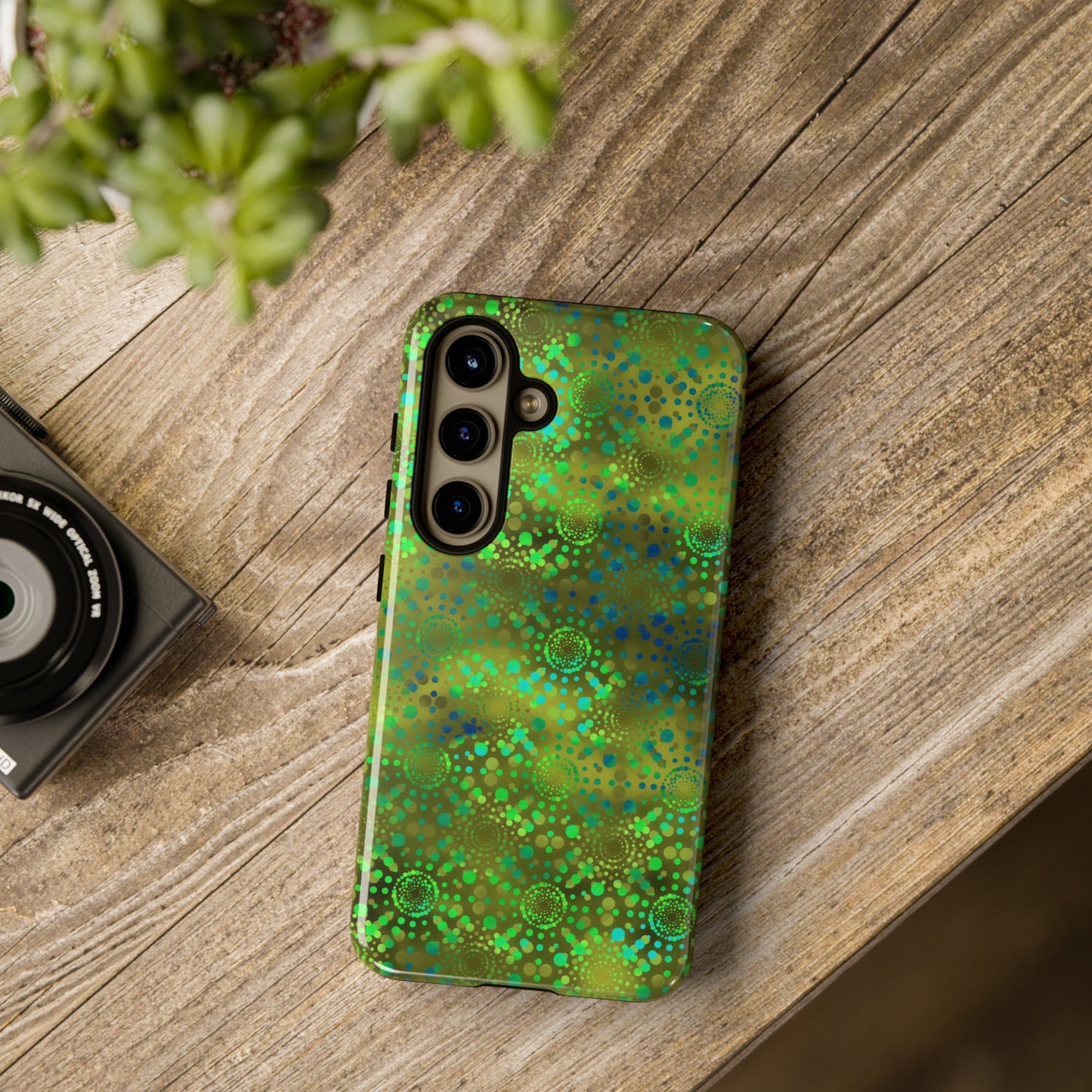 Samsung Galaxy Series Tough Case-Phone Case: Dreamscapes [Green Kaleidoscope]