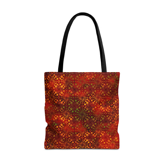 Tote Bag:  Large-18x18:   Dreamscapres Orange Kaleidoscopte: